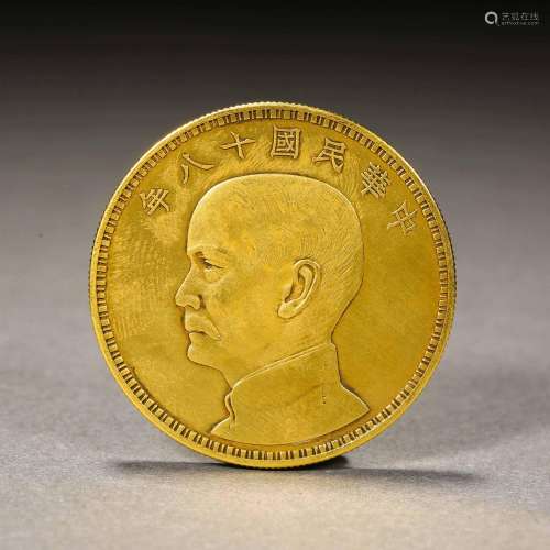 Qing Dynasty,Yuan Datou Gold Coin