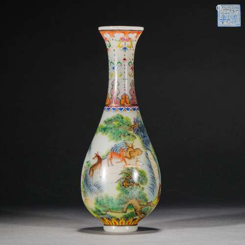 Qing Dynasty,Gilt Flower Bottle