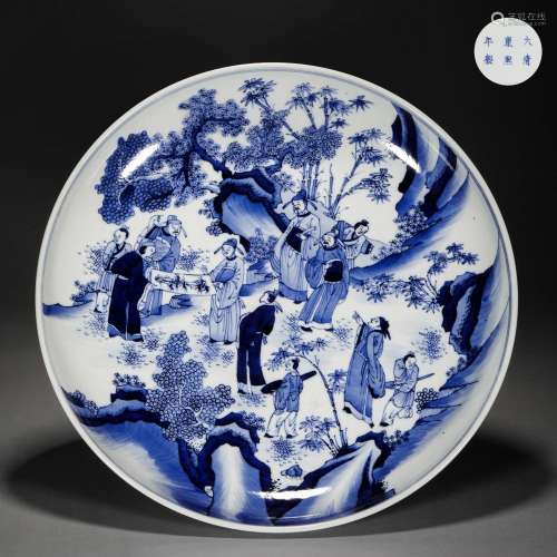 Qing Dynasty of China,Kangxi Blue and White Character Plate
