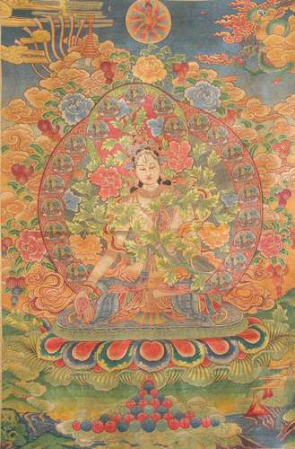 Qing Dynasty,Kesi Thangka Guanyin Statue