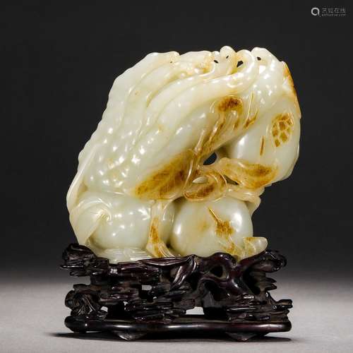 Qing Dynasty,Hetian Jade Buddha's-Hand Ornament