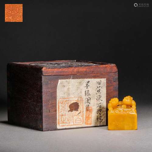 Qing Dynasty,Shoushan Field-Yellow Stone Beast Head Seal