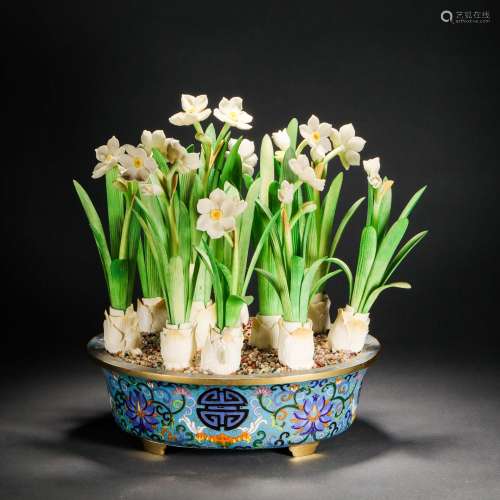 Qing Dynasty,Cloisonne Potted