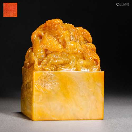 Qing Dynasty,Shoushan Field-Yellow Stone Beast Head Seal