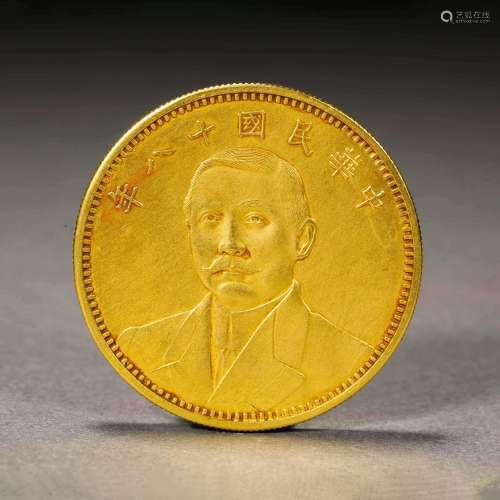 Qing Dynasty,Sun Zhongshan Gold Coin