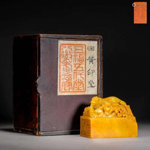 Qing Dynasty,Shoushan Field-Yellow Stone Beast Head Seal