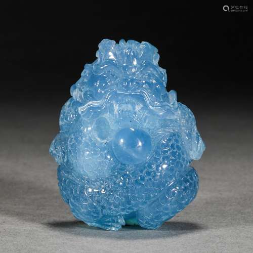 Qing Dynasty,Aquamarine Golden Toad