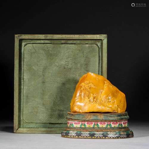 Qing Dynasty,Shoushan Field-Yellow Stone Shanzi Ornament