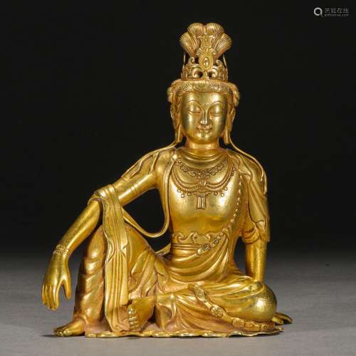 Tang Dynasty,Golden Free Guanyin Statue