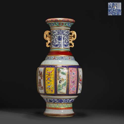 Qing Dynasty,Famille Rose Porcelain King Zun