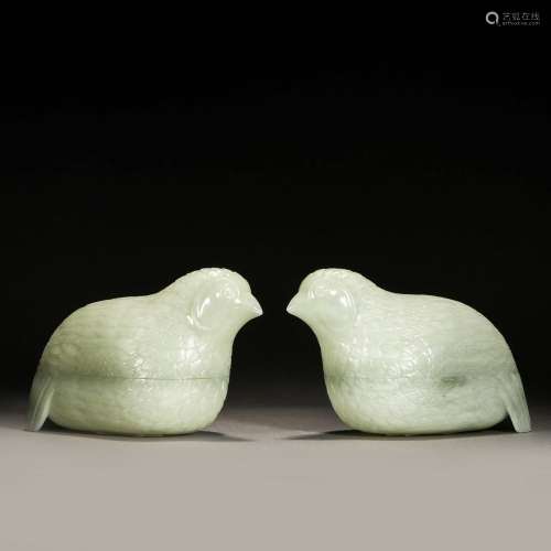 Qing Dynasty,Hetian Jade Mandarin Duck