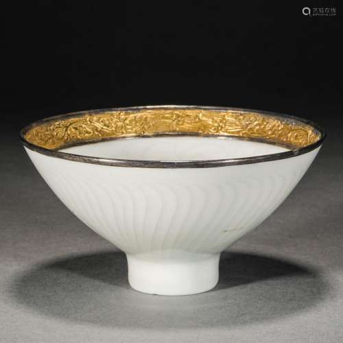 Song Dynasty,Ding Kiln Wrapped Mouth Bowl