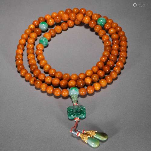 Qing Dynasty,Beeswax 108 Beads