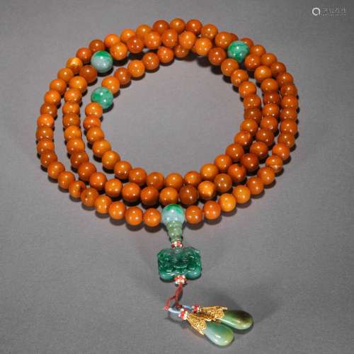Qing Dynasty,Beeswax 108 Beads