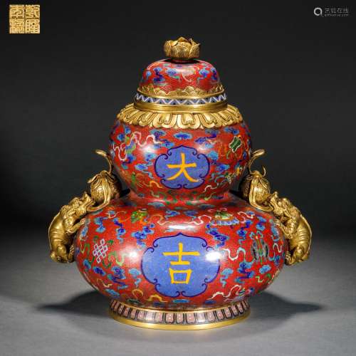 Qing Dynasty,Cloisonne Auspicious Happiness and Longevity Go...