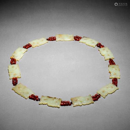 Han Dynasty,Hetian Jade Necklace a Group