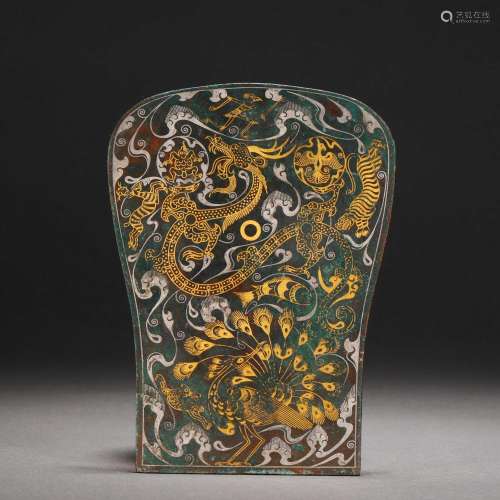 Han Dynasty,Inlaid Gold and Silver Dragon Pattern Brand