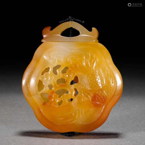 Qing Dynasty,Agate Beast Pattern Sachet