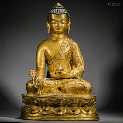 Qing Dynasty,Gilt Medicine Buddha