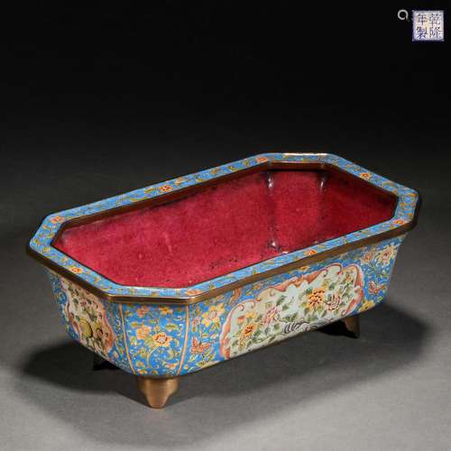 Qing Dynasty,Painted Enamel Flower Basin