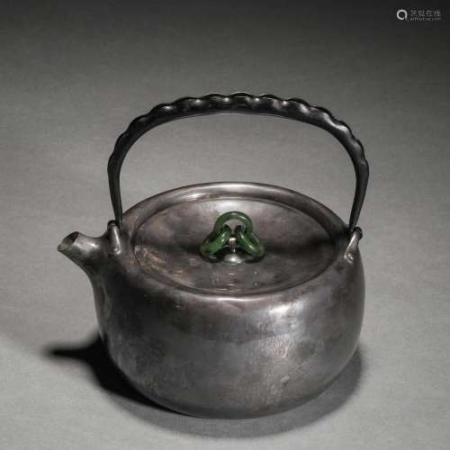 Qing Dynasty,Silver Holding Pot