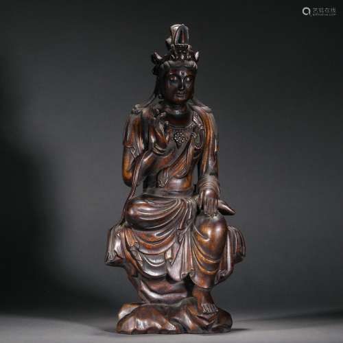 Qing Dynasty,Agalwood Guanyin Statue