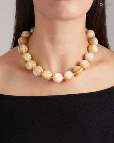 TIFFANY & CO., PALOMA PICASSO AN AGATE BEAD NECKLACE