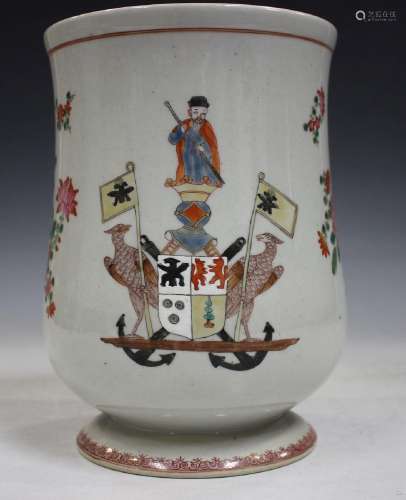 A Continental porcelain Chinese famille rose sty