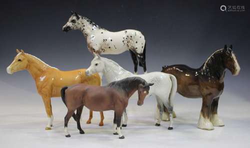 Five Beswick horses, comprising Appaloosa Stalli