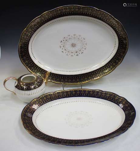 A graduated pair of Meissen oval serving dishes,