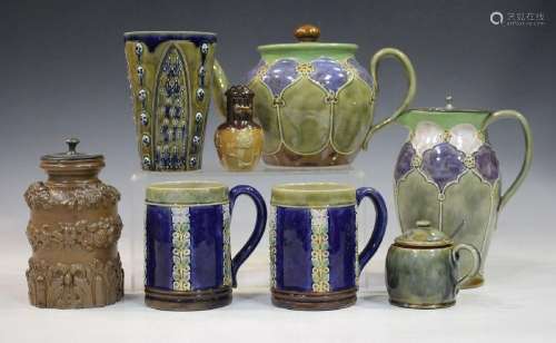 A small group of Doulton stoneware, late 19th an