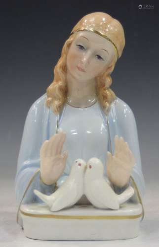An Italian pottery model of the Madonna by Giova