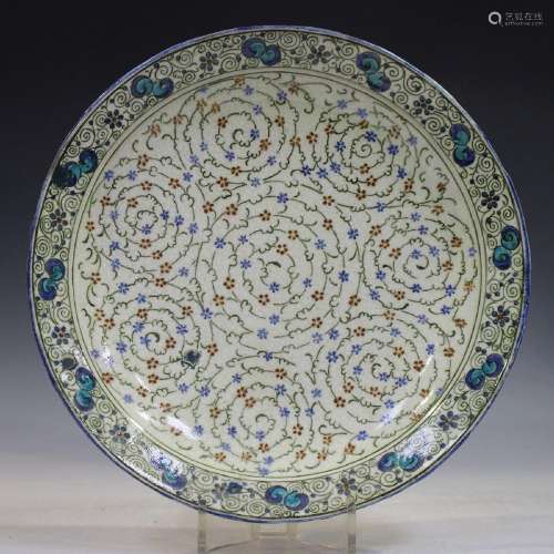 A Doulton Lambeth Persian Ware pottery circular