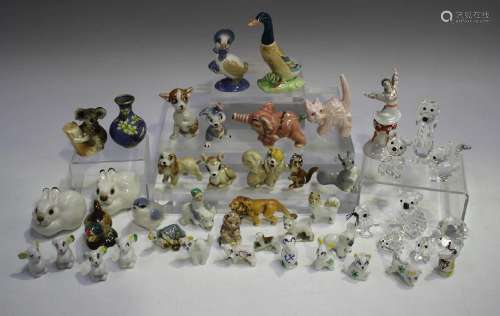 A mixed group of small mostly ceramic and crysta