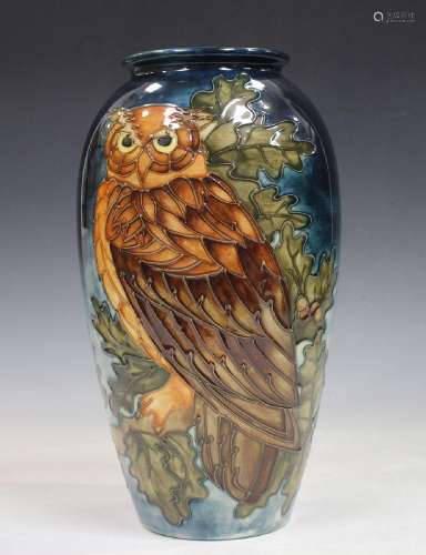 A Moorcroft Eagle Owl limited edition vase, circ