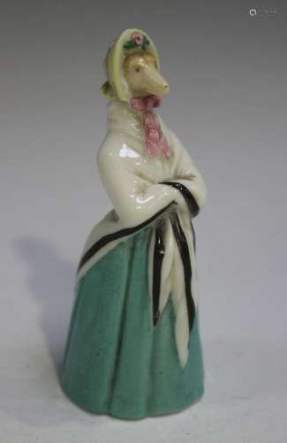 A rare Worcester porcelain candle snuffer, model