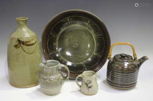 A small group of studio pottery, including a Ray