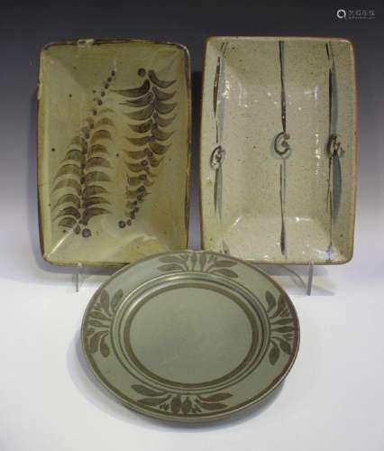 A Winchcombe Pottery rectangular platter, attrib