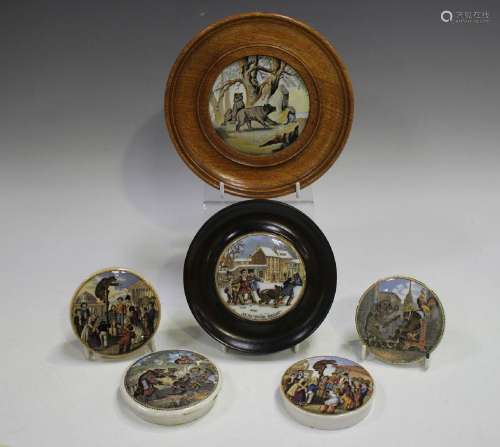Six bear subject pot lids, mid to late 19th cent
