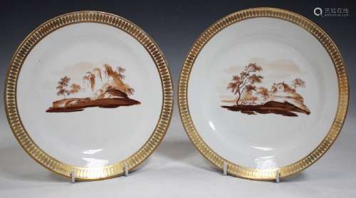 A pair of Chamberlains Worcester porcelain plate