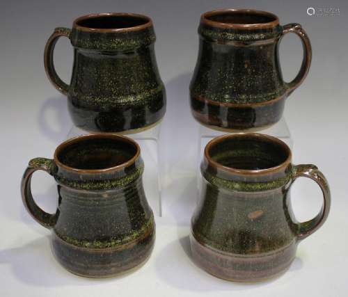 Four Ray Finch Winchcombe Pottery tenmoku glazed