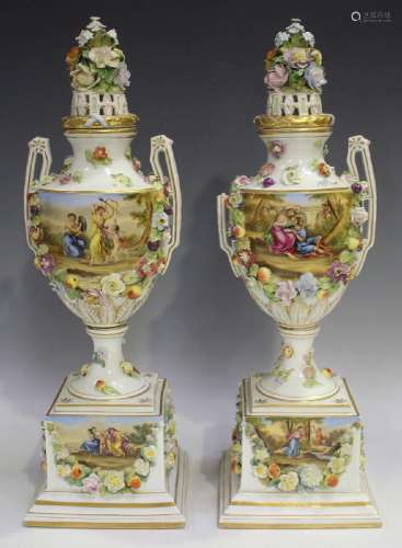 A pair of Carl Thieme Potschappel porcelain two-