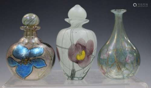 Three pieces of studio glass, late 20th century,