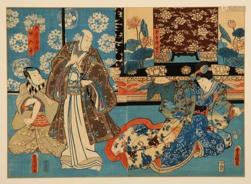Japanischer Farbholzschnitt von Utagawa Kunisada