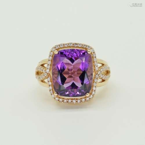 Amethyst-/Brillantring.