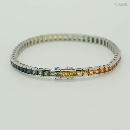 Feines Saphir-Regenbogen-Armband.