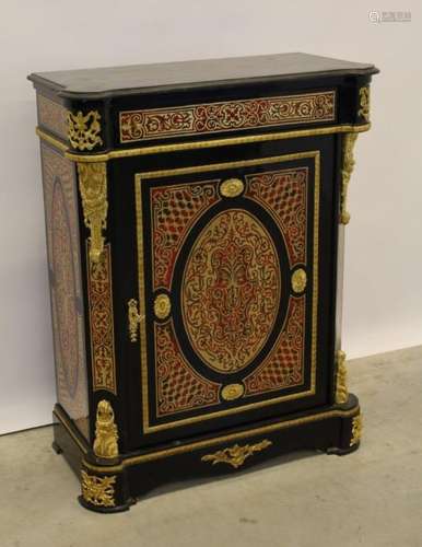 Armoire à une porte avec tiroir, imitation cuivre et écaille...