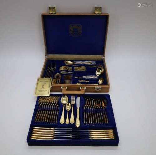 Coffret de couverts avec couverts dorés, style Louis XV (66 ...