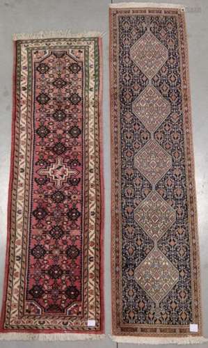 Deux tapis orientaux noués à la main 213 x 65 - 240 x 60