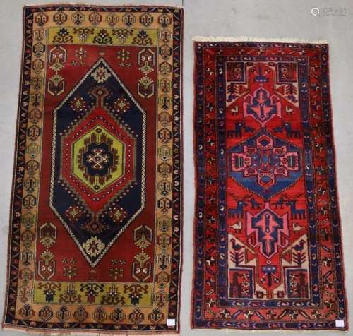 Deux tapis orientaux noués à la main tebriz 220 x 110 - 190 ...